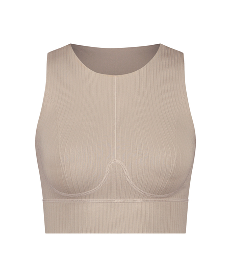 HKMX Seamless Sports Bra, Beige