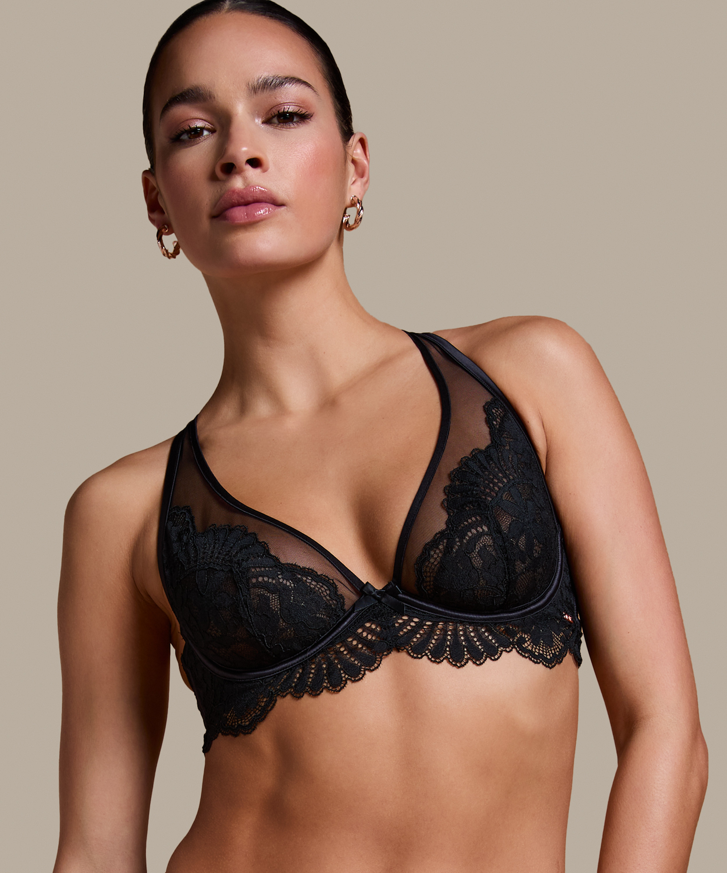 Poppy Non-Padded Underwired Bra, Black, main