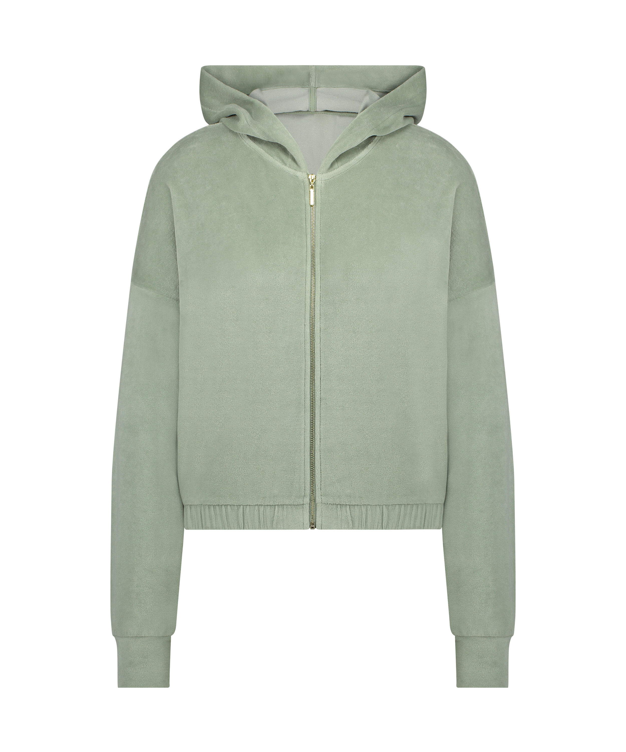 Velours Long-Sleeved Jacket, Green