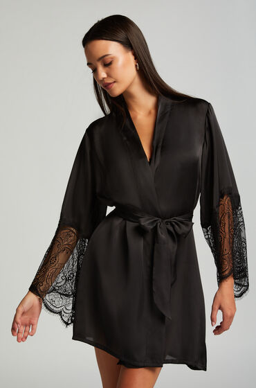 Hunkemöller Satin Kimono Black