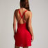 Satin Slip Dress, Red