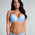 Marine Padded Underwired Push-Up Bra, Blue