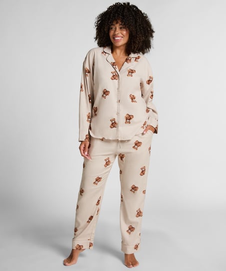 Pant Flannel Straight Bear, Beige