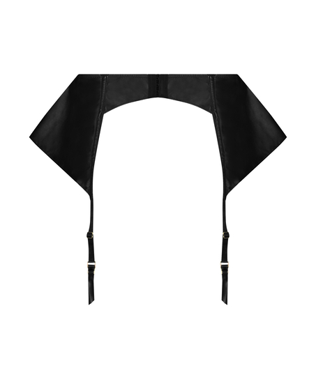 Private leather-look suspenders, Black