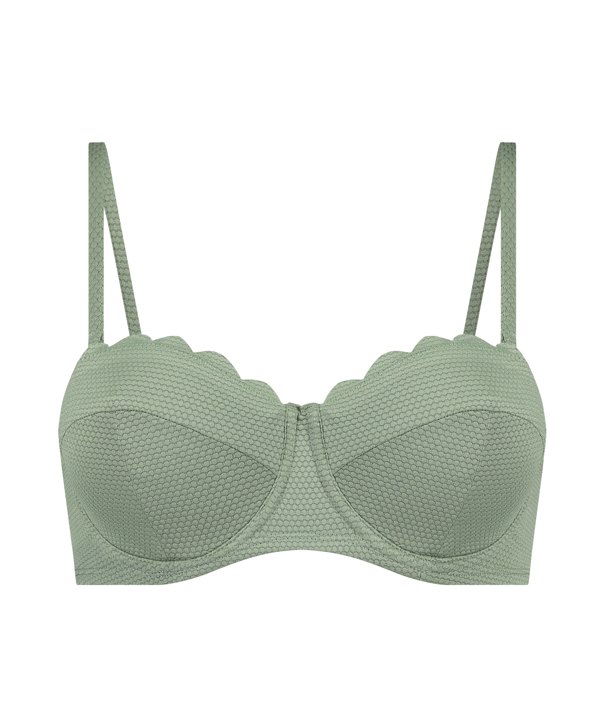 Scallop push-up underwired bikini top Cup A - E, Green