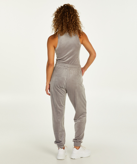 Velours Jogging Pants, Grey