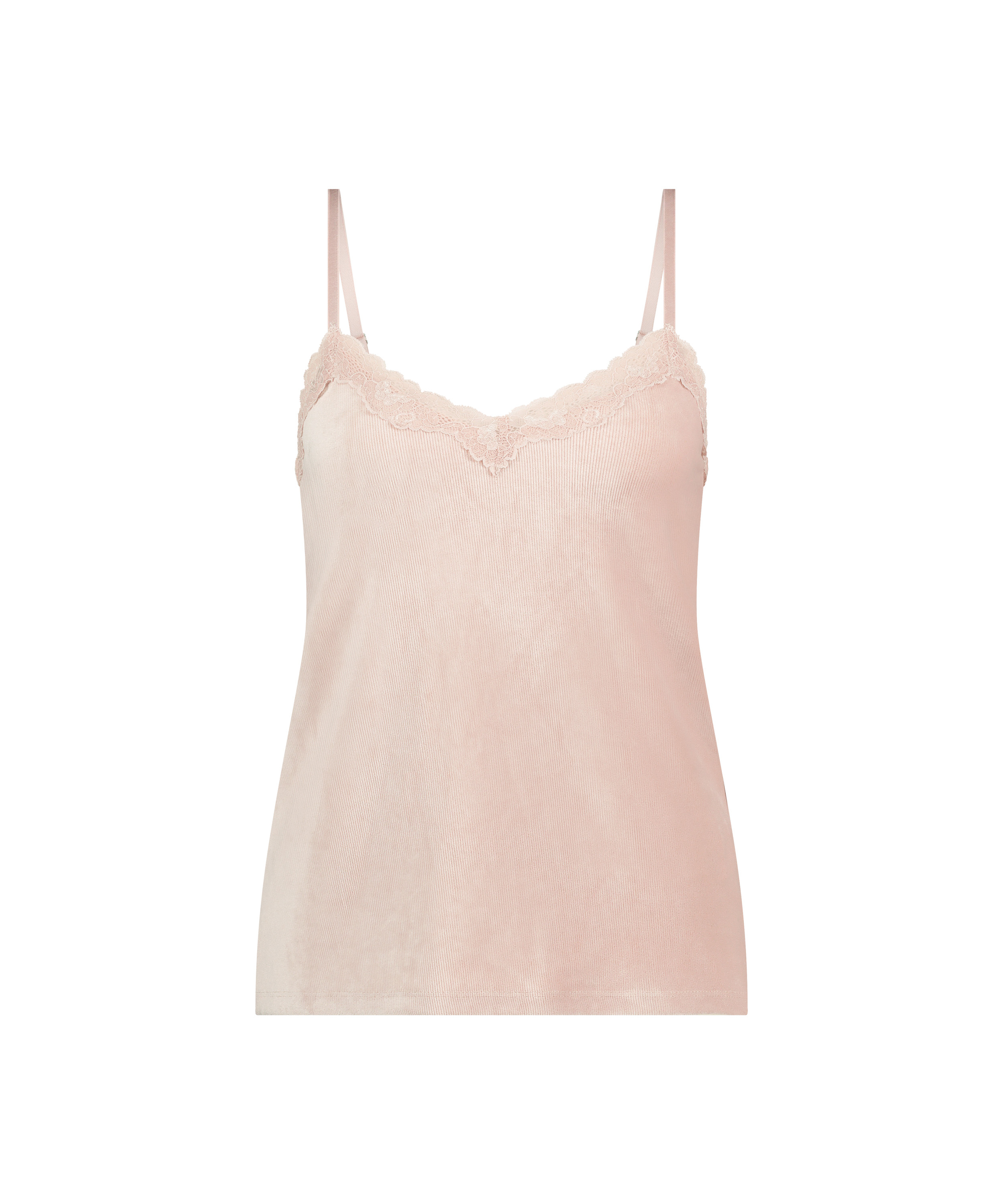 Rib Velours Cami Top, Pink, main