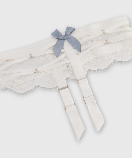 Lace garter, White