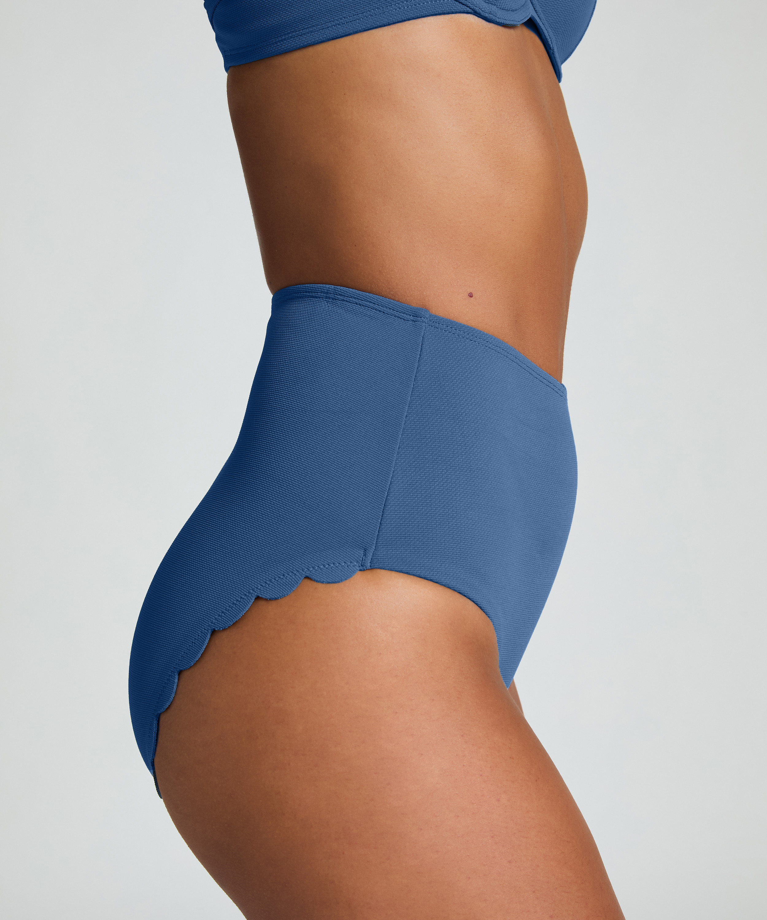 Scallop High Waist Rio Bikini Bottom, Blue, main