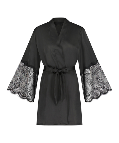 Satin Kimono, Black