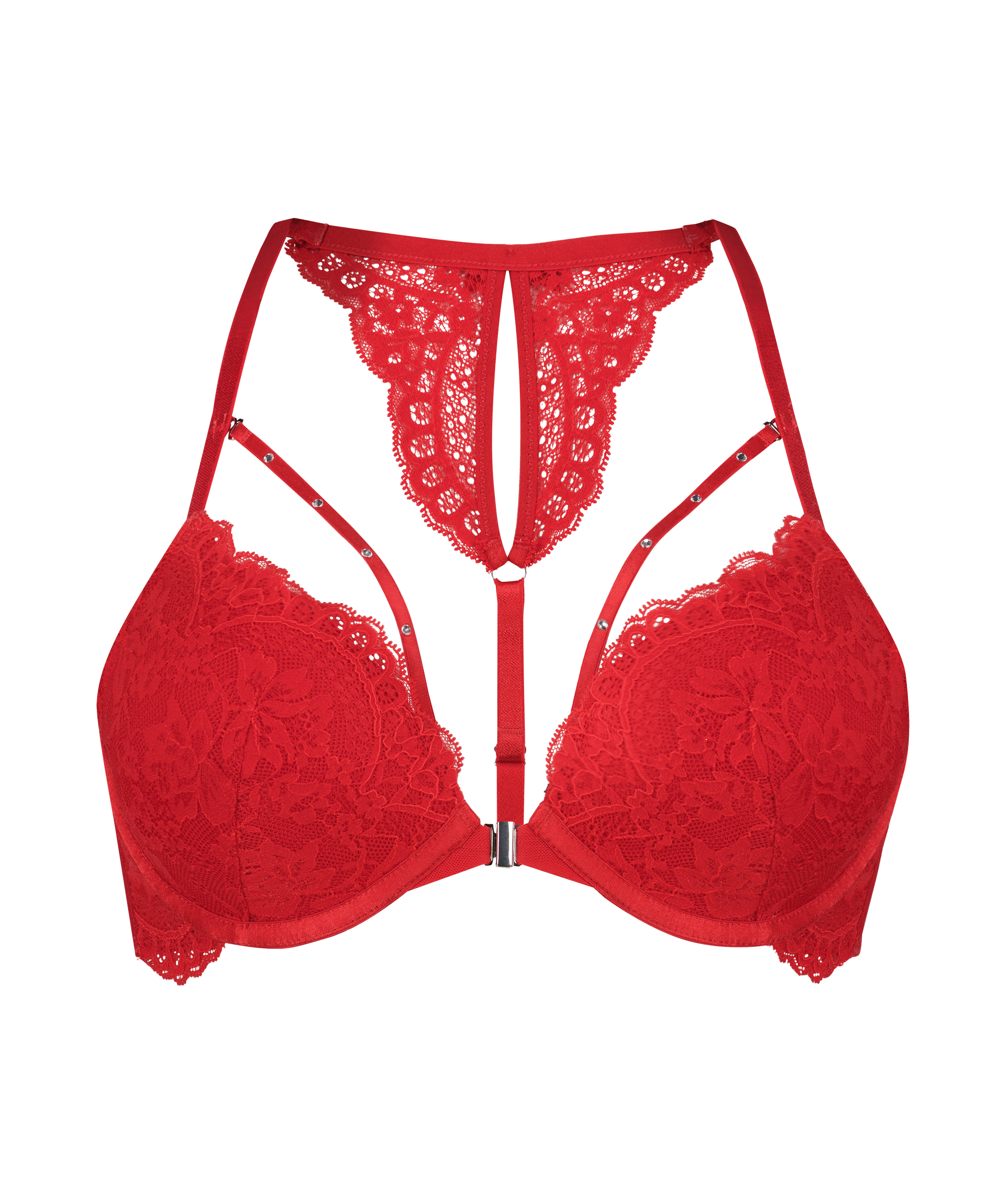 Mariah Padded Underwired Push-Up Bra, Red, main