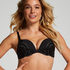Donna Sparkle Padded Underwired Maximizer Bra, Black