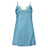 Silk Lace Slip Dress, Blue