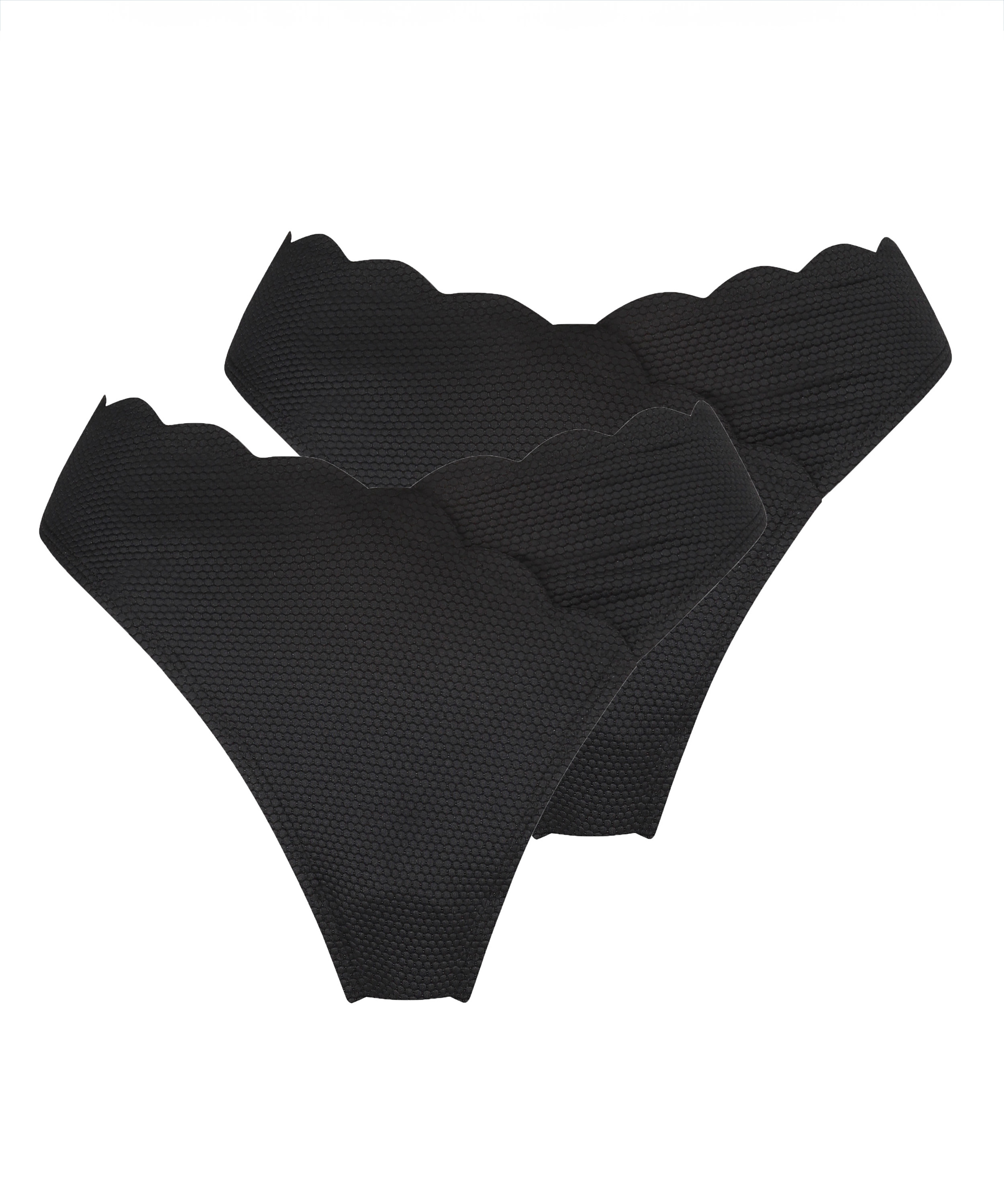 2-Pack Scallop Bikini Bottoms, Black, main