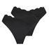 2-Pack Scallop Bikini Bottoms, Black