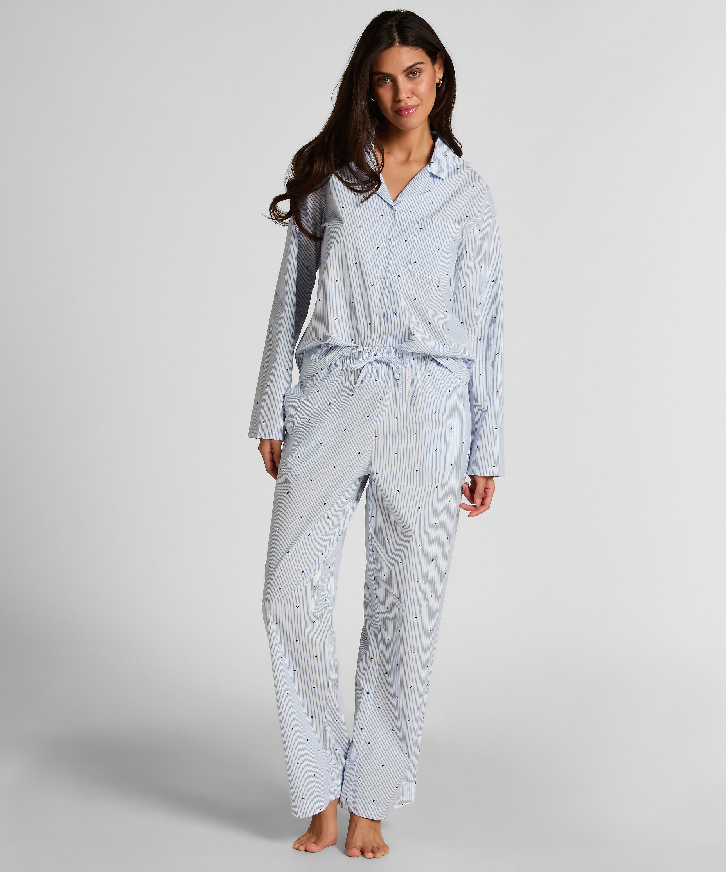 Pant Cotton Stripe Heart, Blue