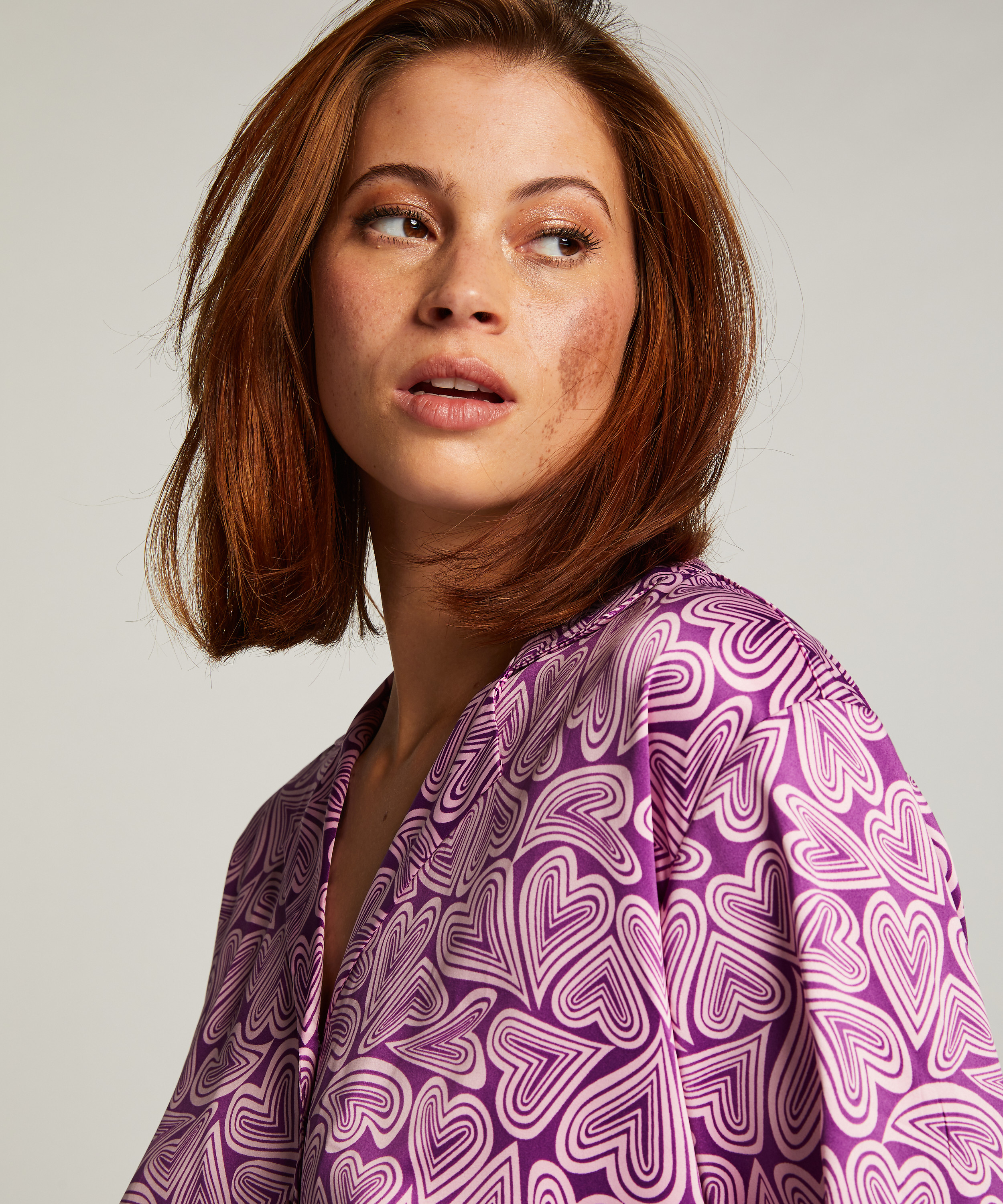 Satin Long-Sleeved Jacket, Purple, main