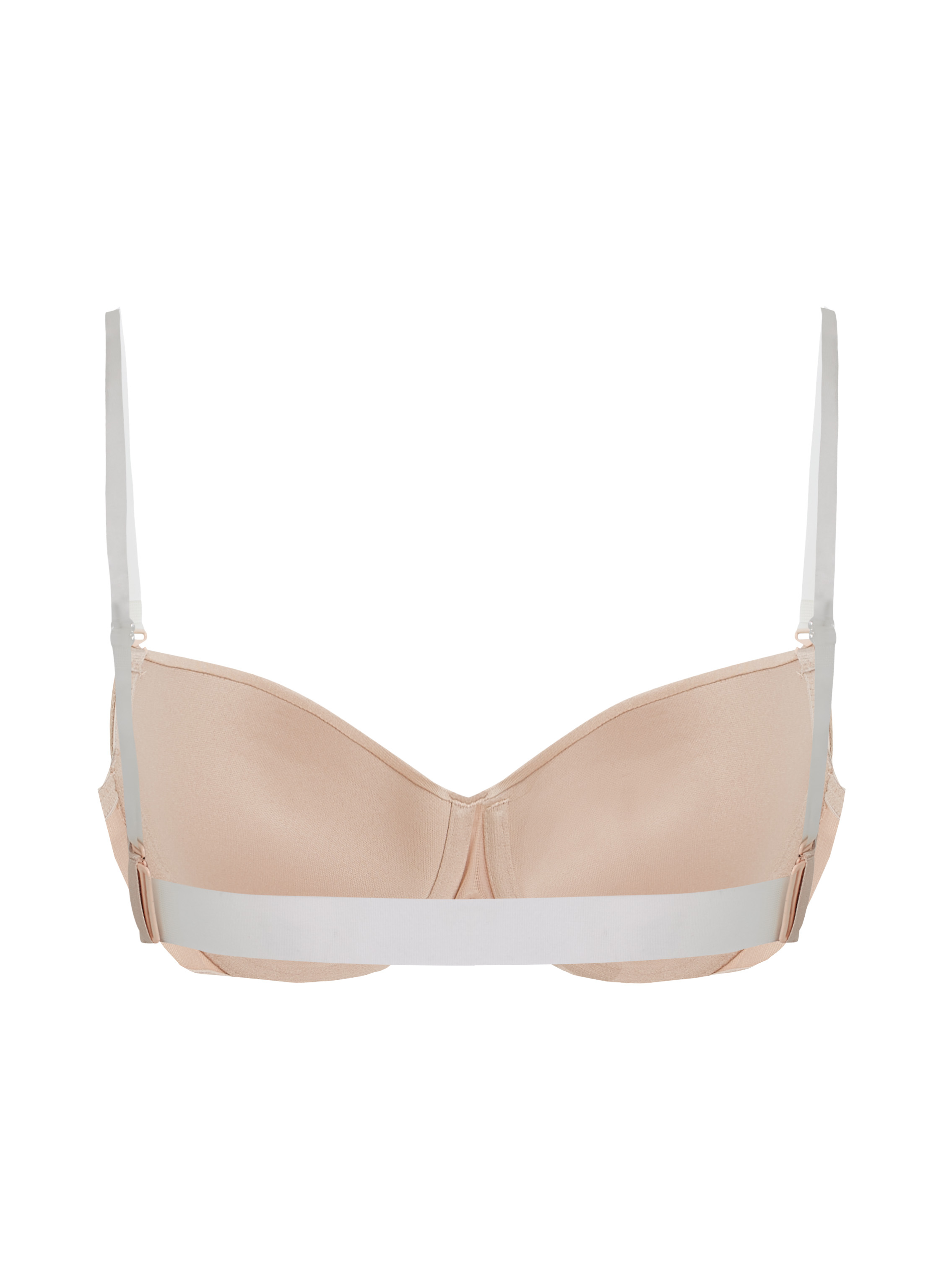 Transparent Back Padded Underwired Bra, Beige, main
