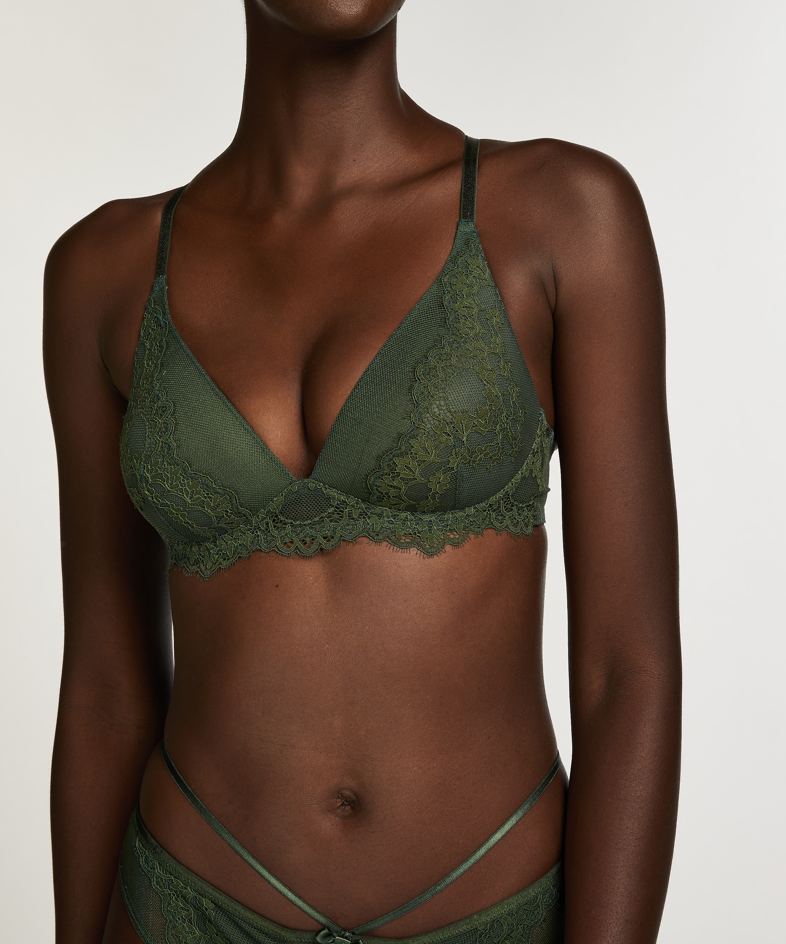 Miley padded non-underwired bra, Green, main