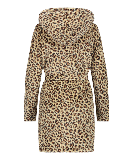 Fleece Bathrobe, Beige