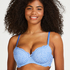 Rose Padded Underwired Bra, Blue