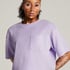 Short-sleeve velours top, Purple