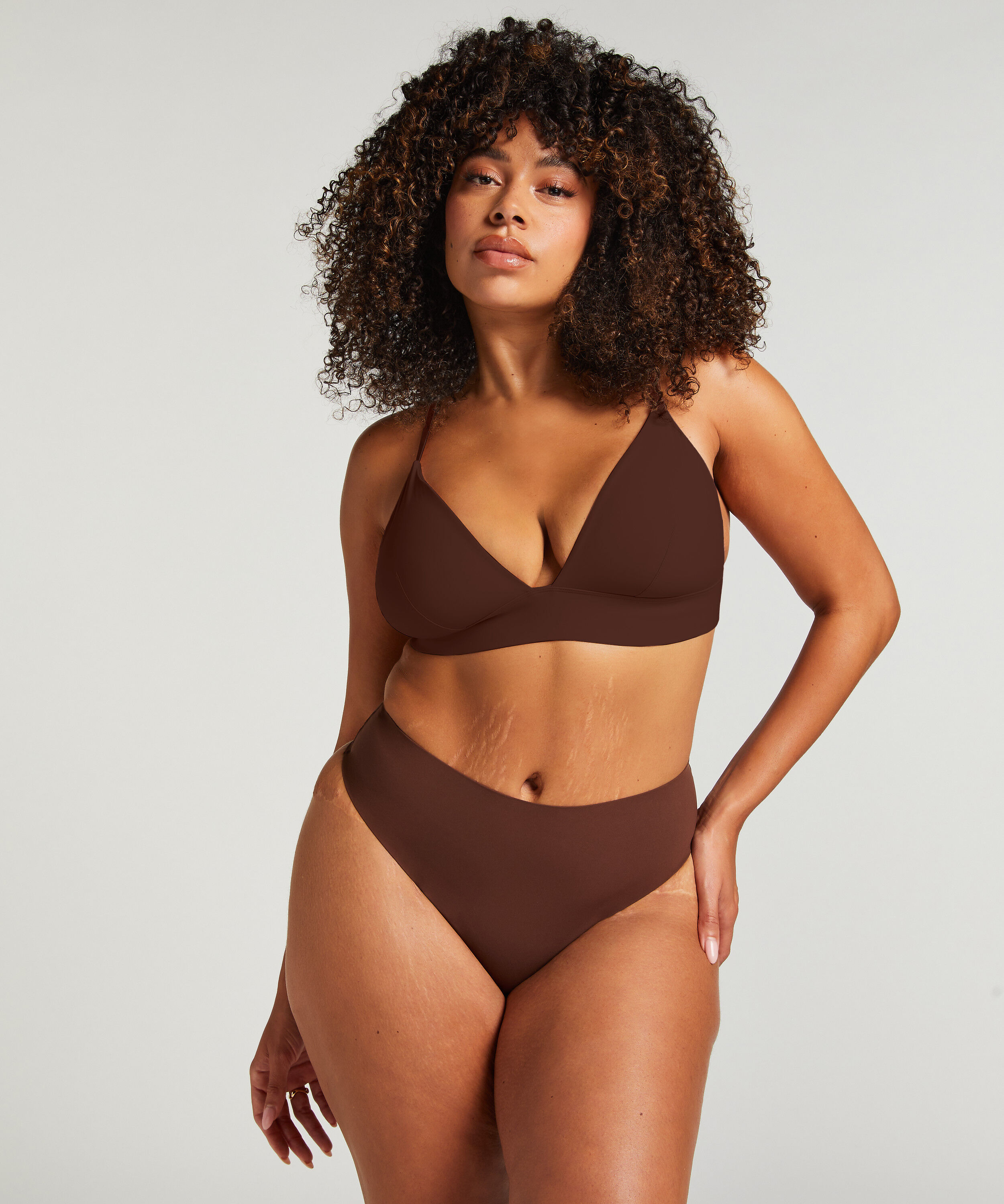 Smooth Triangle Bralette, Brown