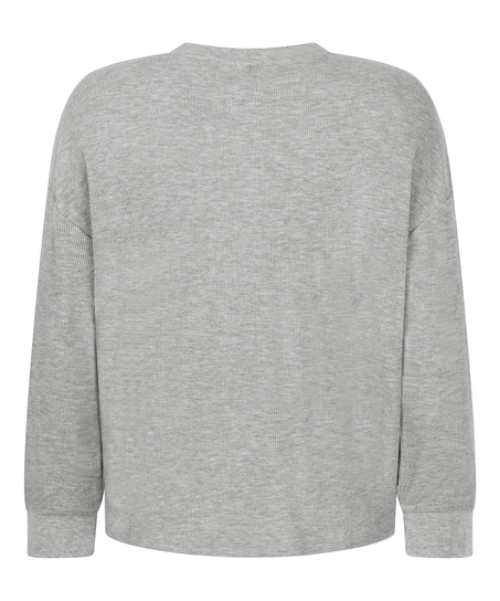 Top Waffle Henley, Grey