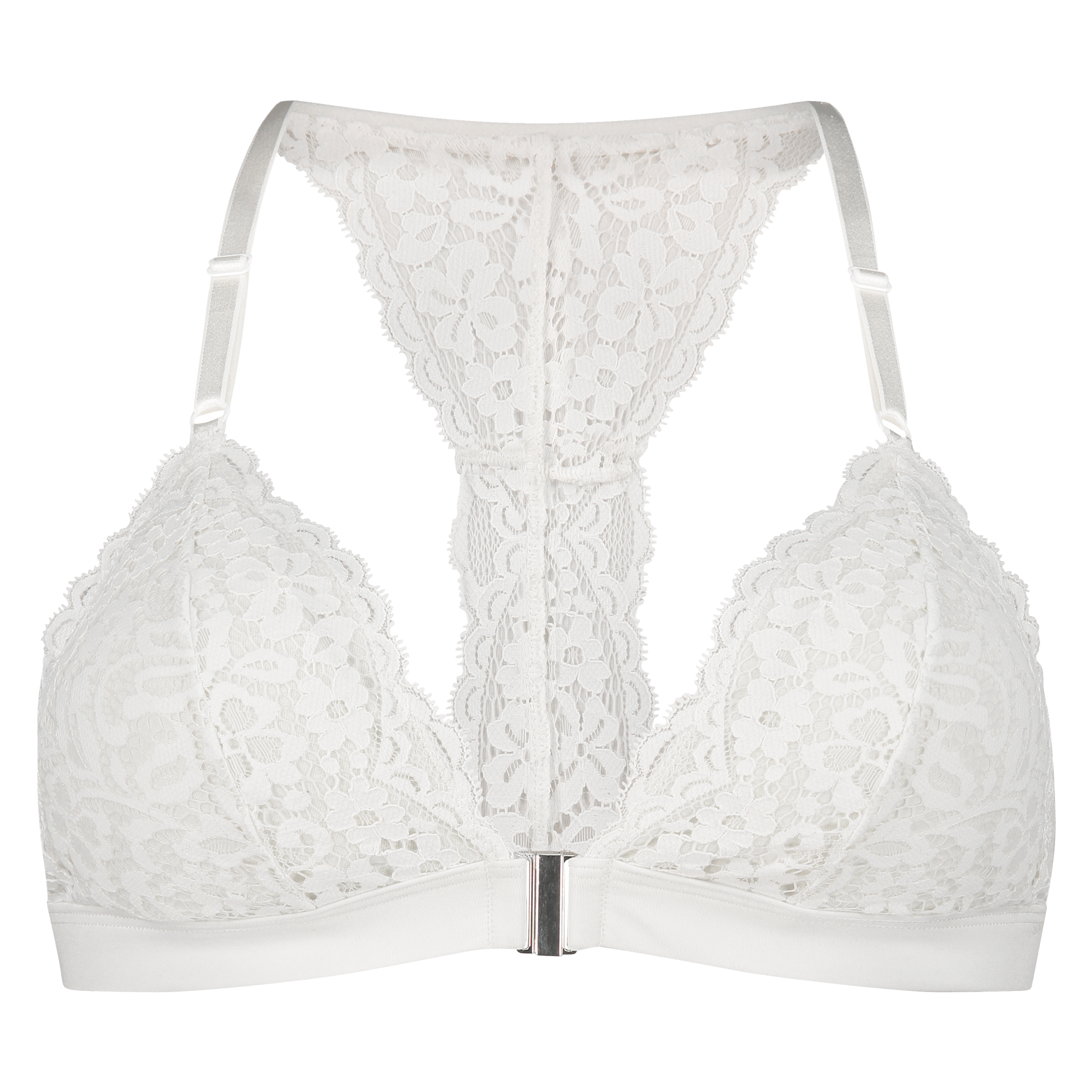 Marina Padded Triangle Bralette, White, main