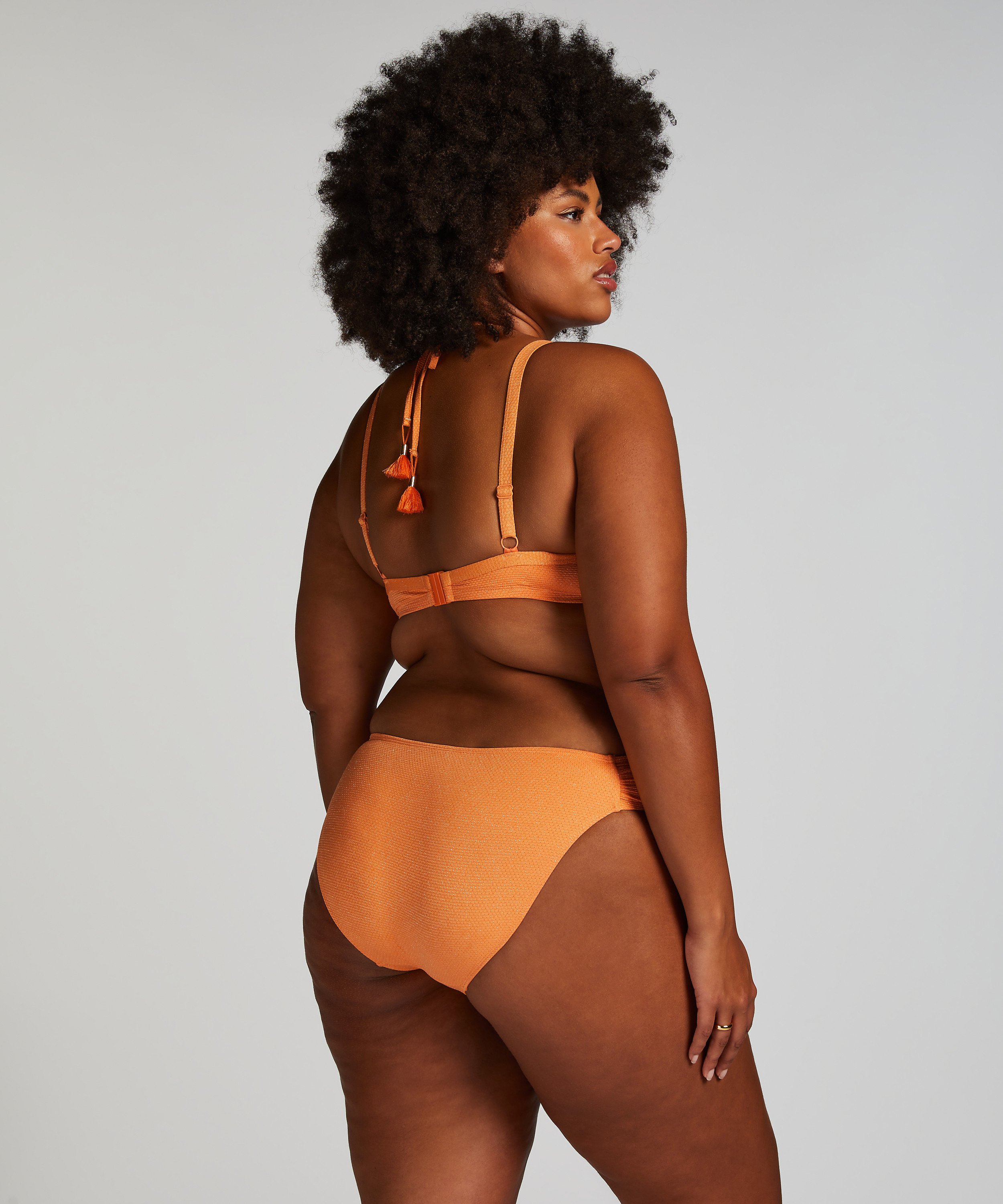 Scallop Lurex Rio Bikini Bottoms, Orange, main