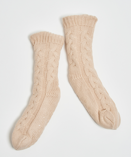 1 pair of knitted socks, White