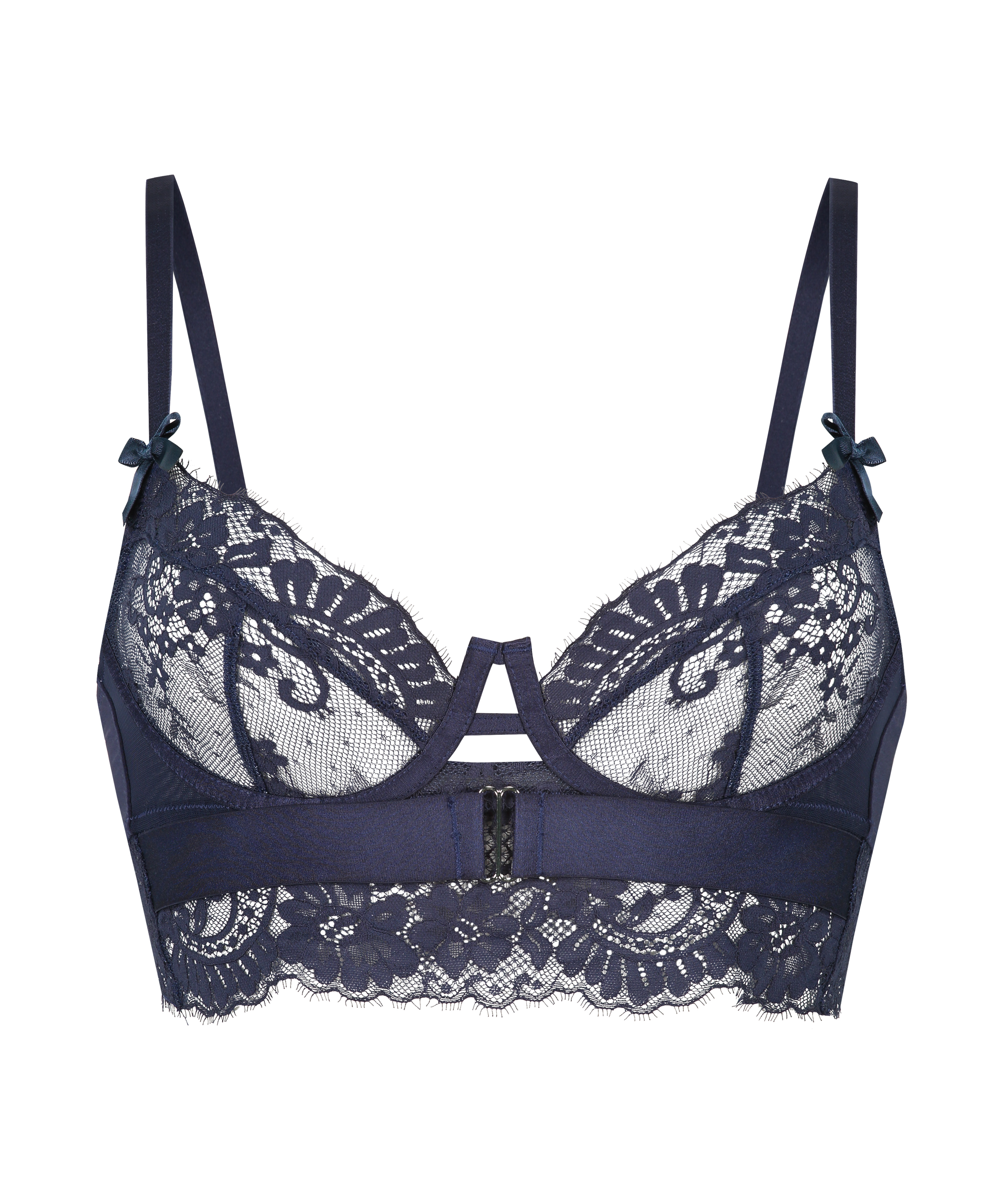 Blossom Non-Padded Underwired Longline Bra, Blue, main