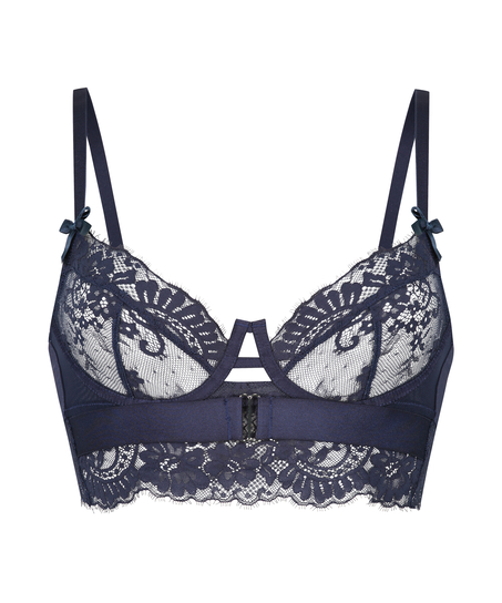 Blossom Non-Padded Underwired Longline Bra, Blue