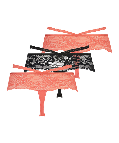 3-Pack Francesca Boxer Thong, Orange