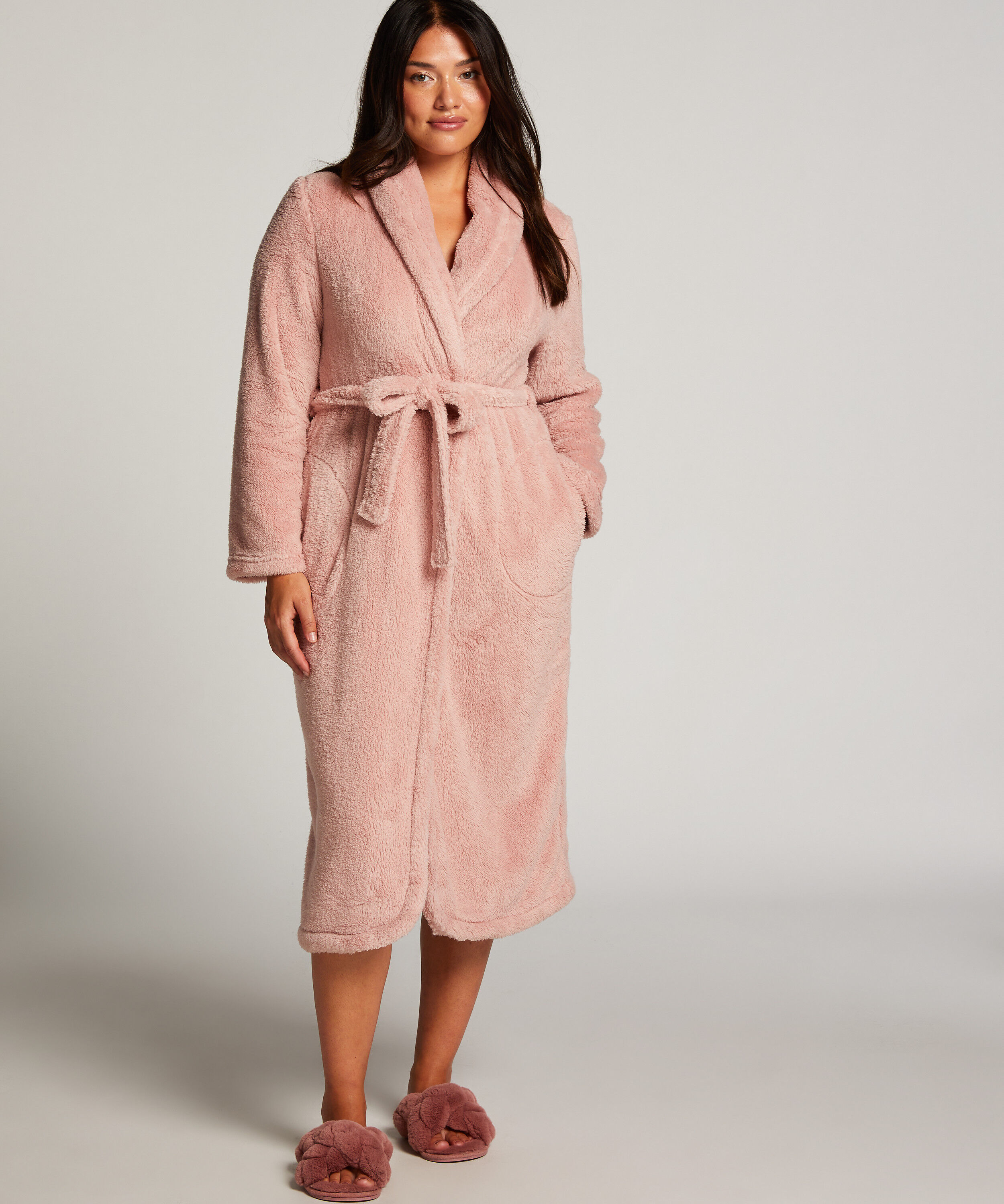 Fleece Bathrobe, Pink