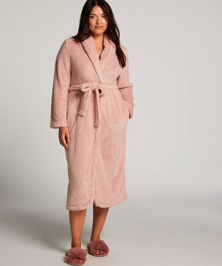Fleece Bathrobe, Pink