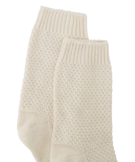 1 pair of knitted socks, White