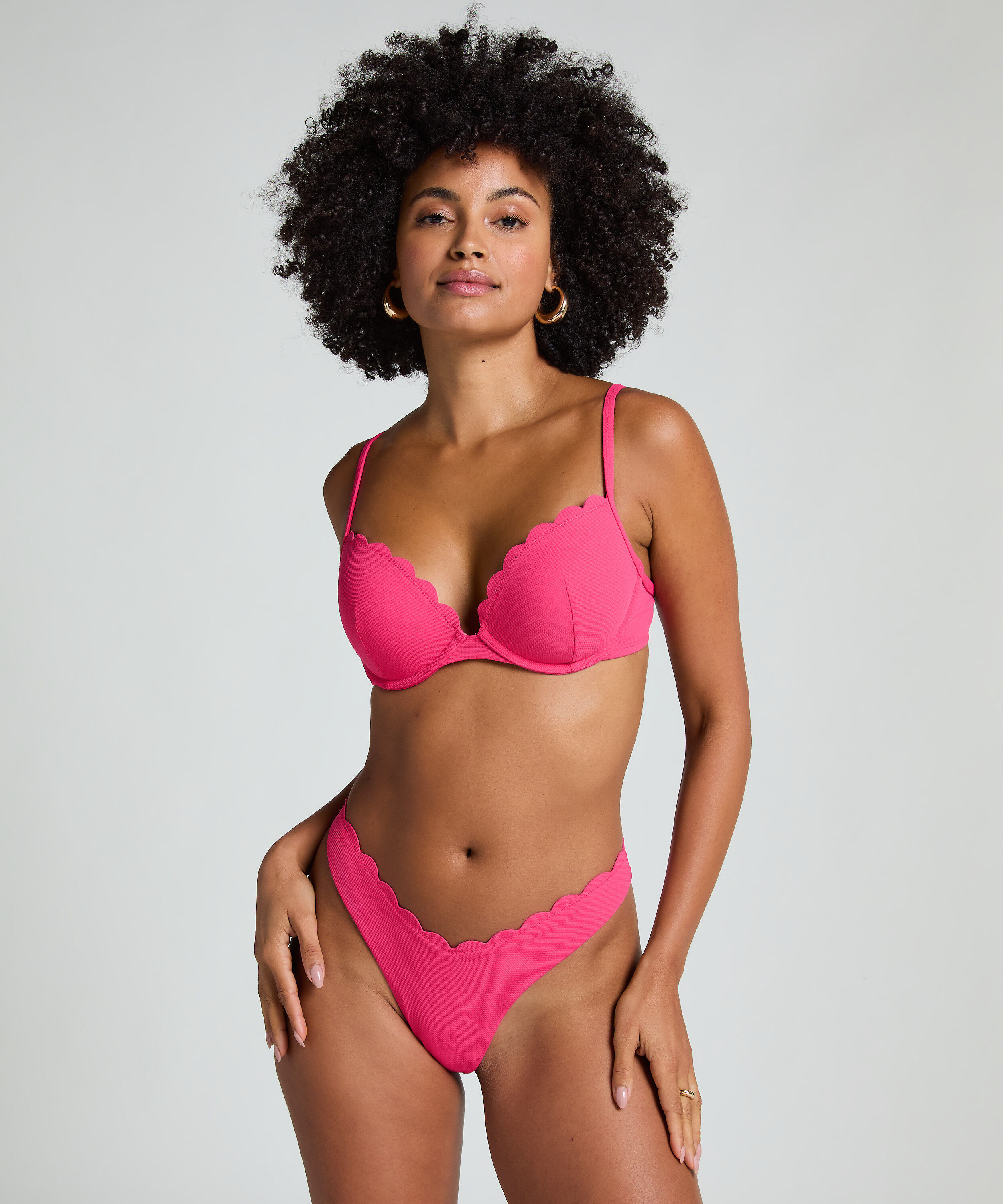 Scallop push-up underwired bikini top Cup A - E
