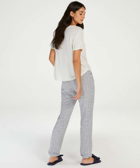 Brushed Stripe Pyjama Pants, Blue