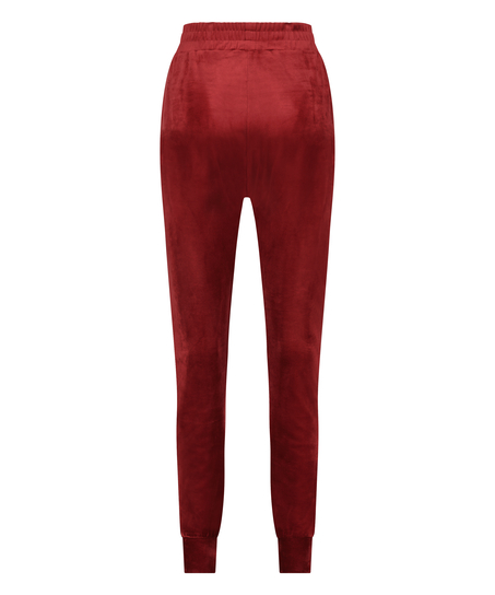 Velours Jogging Pants, Red