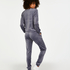 Velour Shimmer Tape Petite jogging bottoms, Grey
