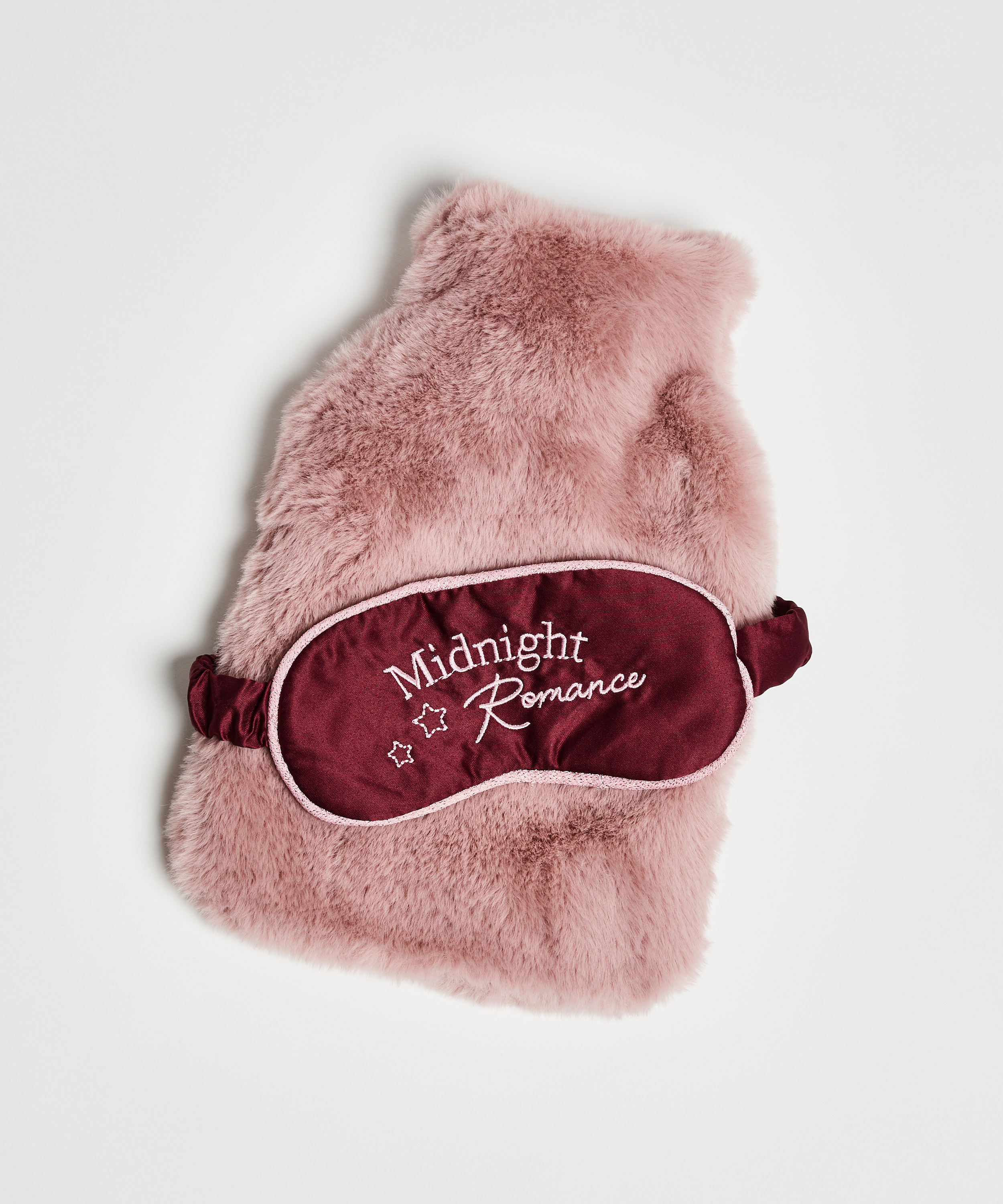 Hot Water Bottle And Eye Mask Set, Pink, main