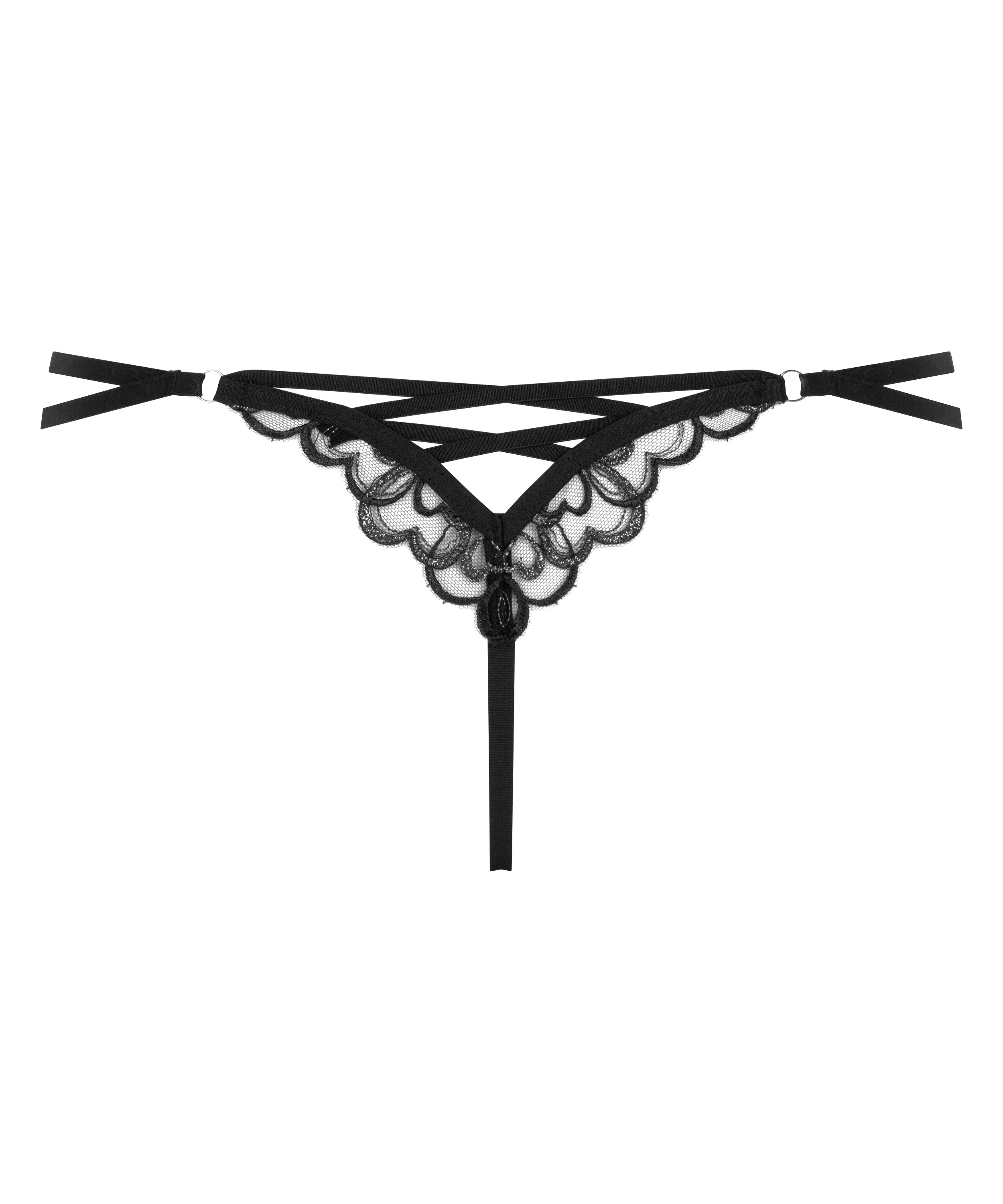 Highleg Thong Scarlett, Black, main