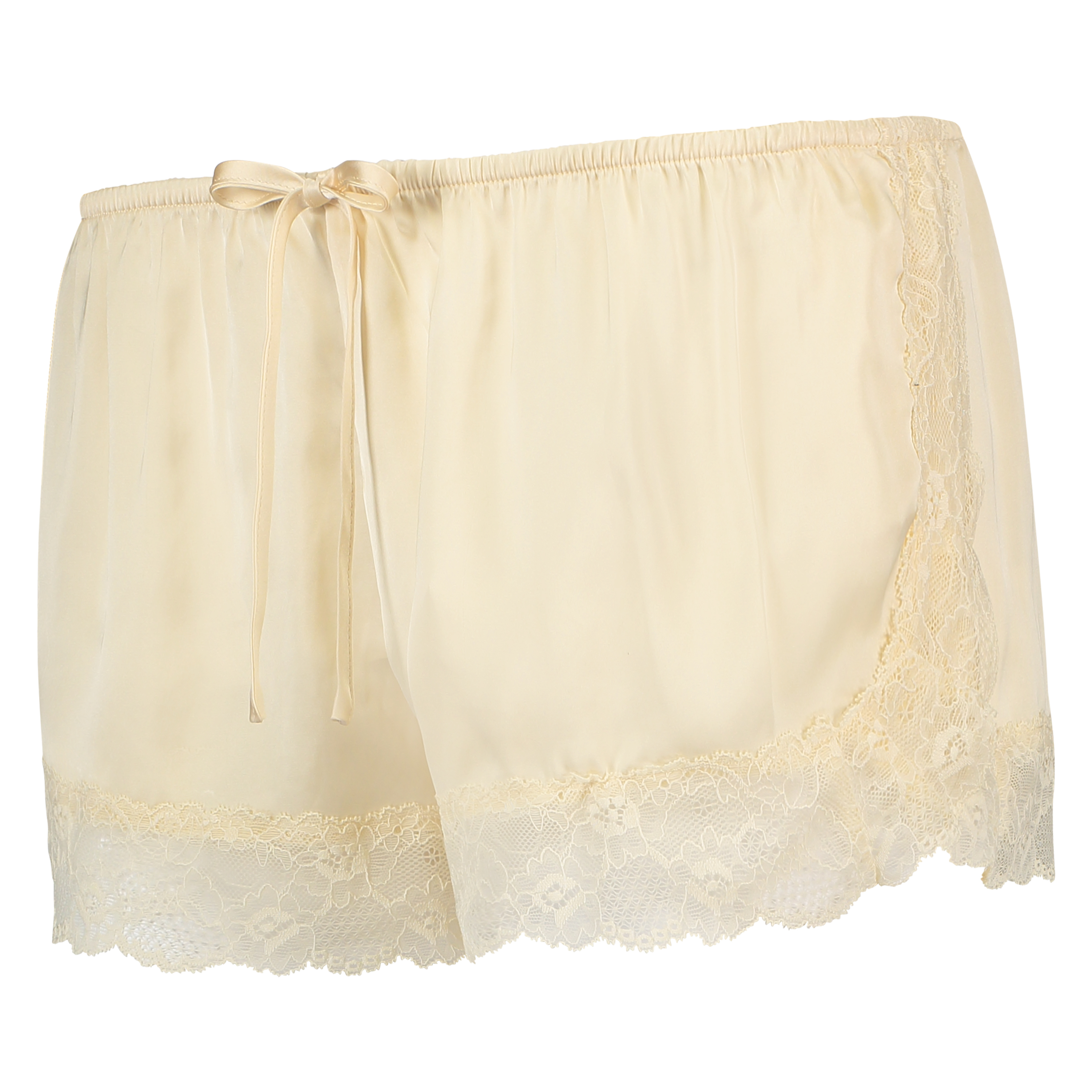 Satin pyjama shorts, Beige, main