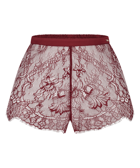 Delphine Lace Shorts, Red