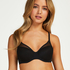 Mesh Padded underwired bra, Black