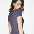 Ribbed Short-Sleeved V-Neck Pyjama Top, Grey