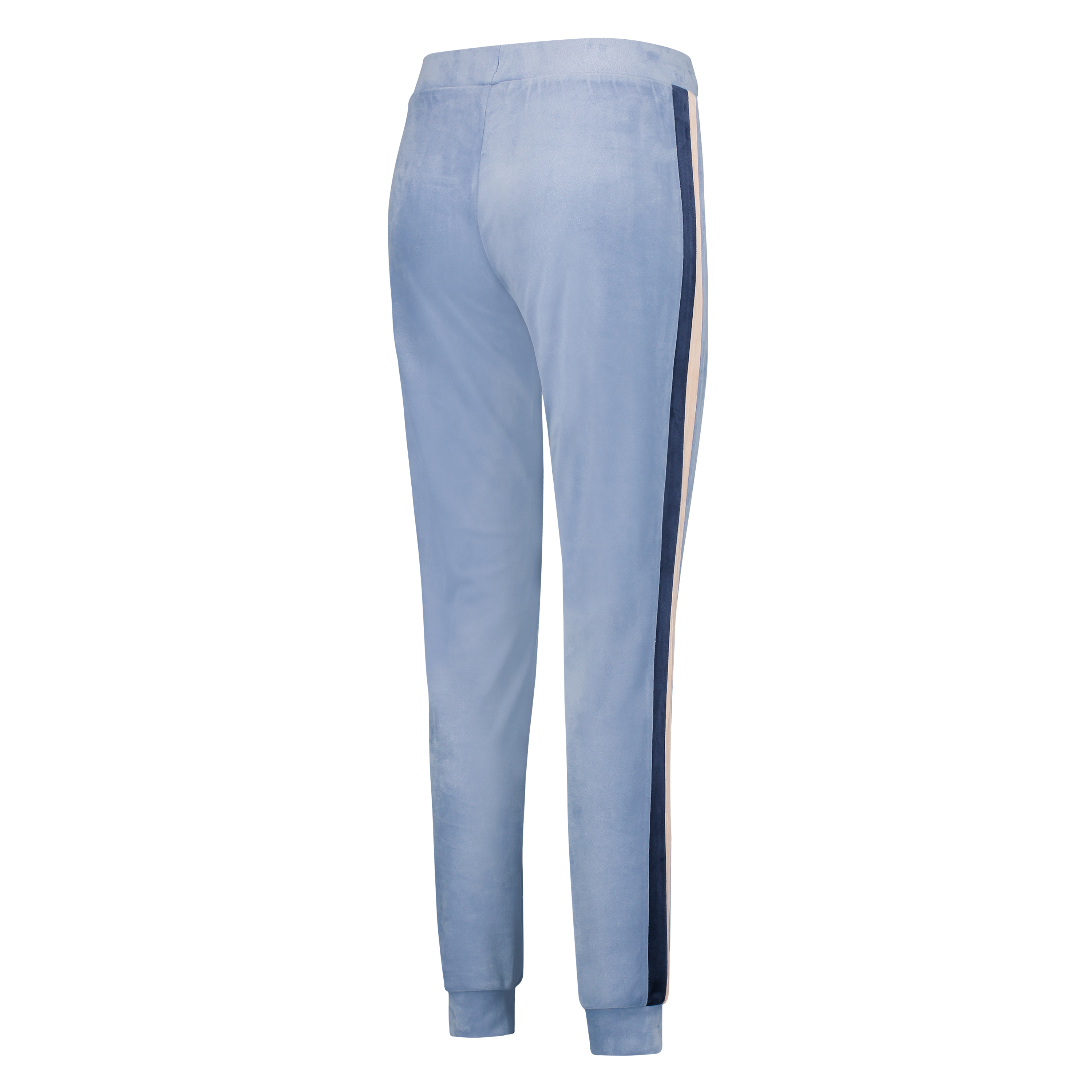 Striped Velvet Jogging Pants, Blue, main