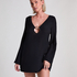 Beach Long-Sleeved Ring Dress, Black