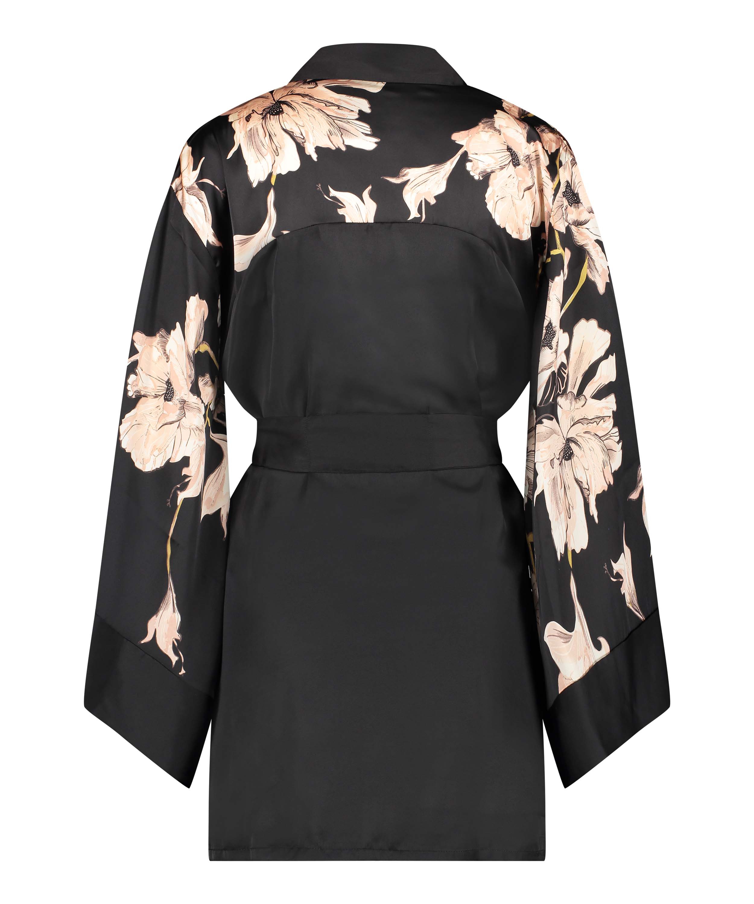 Bloom Satin Kimono, Black, main